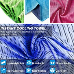 YQXCC 2 Pack Cooling Towel (47"x12") Ice Towel for Neck, Soft Breathable Chilly Towel, Microfiber Cool Towel for Yoga, Golf, Gym, Camping, Running, Workout & More Activities image 3
