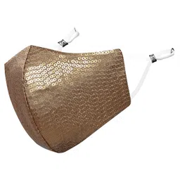 masq By Q-One 4 Layer Washable, Reusable, Size Adjustable, Anti-Bacterial (BFE>99%) Embroidered Satin Cloth Face Mask Combo for Women, Girls with Detachable Chain & Mask Bag (Multicolor, Pack of 1) image 2