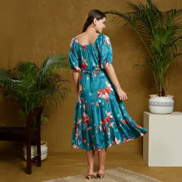 momtobe Women's Fit and Flare Calf Length Dress image 4