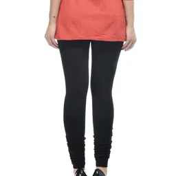 frenchtrendz Women's Cotton Spandex Stretchable Mid Rise Slim Fit Churidar Leggings Pull On image 4