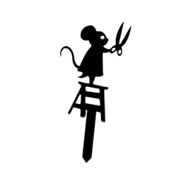 THE STYLE SUTRA Mouse Garden Stake Holiday Decorative Metal Yard Art for Fence Outside Patio image 4