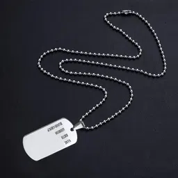 m men style Personalized Military Dog Name Tag Engreved Custom Text SIlver Stainless Steel Necklace For Men LCP120 image 5