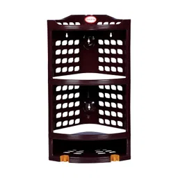 surprise Surprise® Multi Purpose Plastic Corner Rack/Stylish Storage Shelf for Kitchen/Living Room/Bathroom/Brown (48 cm X 28 cm X 18 cm) image 1