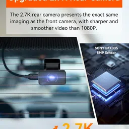 Vantrue E2 Dash Cam Front and Rear with Voice Control, 2.7K + 2.7K Dual Dash Camera for Cars, WiFi, GPS, STARVIS Night Vision, Buffered Parking Mode, G-Sensor, 2.45" IPS, 160°, WDR, Support 512GB image 3