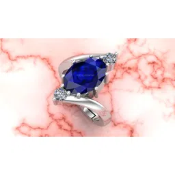 jagdamba gems 4.25 Ratti Certified Original Blue Sapphire Ring Panchdhatu Adjustable Neelam Ring for Men & Women by Lab Certified image 3