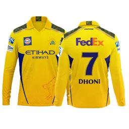 CSK Cricket Jersey 2025 Dhoni 7 Tshirt for (Men,Kids,Boys) image 1