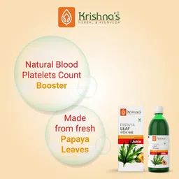 krishna's herbal & ayurveda Krishna's Papaya Leaf Juice - 500 ml | Fresh Papaya Leaves| Helps to boost platelets count image 2