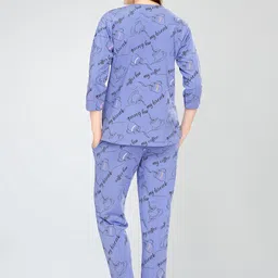 zeyo Women's Cotton Cup & Saucer Printed Nursing & Maternity Night Suit Set Of Top & Pajama Set Feeding Night Dress 5799 image 5