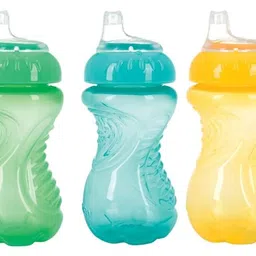 Nuby (USA No-Spill Easy Grip Sippy Cup with Soft Silicone Spout Sipper Cup for Baby, 10 Ounce/300ML 1 Pc (Colors May Vary) image 1