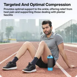 FOVERA Ankle Compression Sleeve, Ankle protector for Men & Women, for Heel Pain Relief, Ankle Support & Plantar Fasciitis (Size - L, 1 Pair) image 5