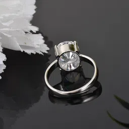 lmdlachama PRAJAPATIS 5.00 Carat Natural White Zircon Stone Silver Adjustable Astrological/Purpose Ring for Men and Women AA+ Quality image 5