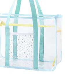 2xClear Tote Bag Gym Bag Female PVC Beach Tote for Swimming Working Sports Game Light Green Clothing, Shoes & Accessories Womens Handbags & Bags image 3