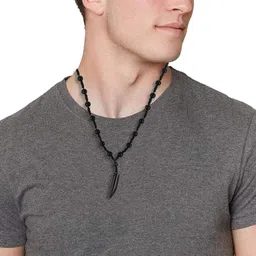 dulci Black Onyx Bead Mala Pendant Necklace Fashion Jewelry For Men Women image 4