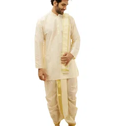 manyavar Men's Art Silk Kurta Dhoti Set (2pcs) image 1