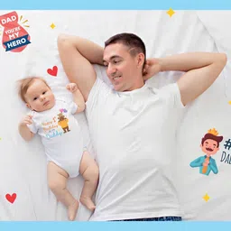 lillypupp Cotton Body Suit For New Born Baby Boy Girl Made To Express Love For Fathers/Daddies. Half Sleeves Romper Bodysuit Clothes For Infant Toddler Boys Girls. image 2