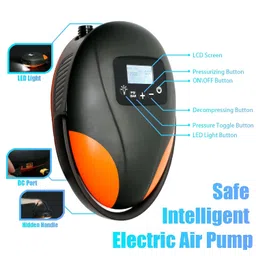 furein 20PSI High Pressure SUP Air Pump - Auto Cooling Digital Electric Air Pump, Dual Stage Inflation & Auto-Off, Deflation Function, 12V DC Car Connector for Water Sport Inflatable Stand Up Paddle Boards image 2