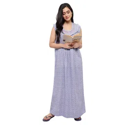 cierge Women's Cotton Printed Maxi Nighty image 5