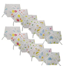 Tiny Blooms Baby 100% Muslin Cotton Double Layer Printed Premium Nappies | Ultra-Soft, Breathable, Reusable, Perfect Fit | Ideal for Babies 6-12 Months | Pack of 12 image 1