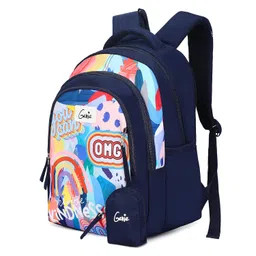 genie Jane Kids Backpacks, 15 inches, Cute, Colourful bags for girls, Water Resistant and Lightweight. 3 compartment with Happy Pouch image 3