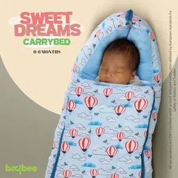 Baybee 3 in 1Velvet Cotton Baby Bed Cum Carry Bed, Printed Baby Sleeping Bag-Baby Bed-Infant Portable Bassinet-Nest for Co-Sleeping Baby Bedding for New Born 0-6 Months Boys Girls (Blue) image 2