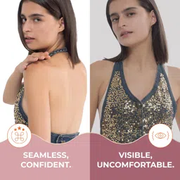 nippetals Fabric Nipple Cover for Women | Reusable Cotton Nipple Pasties with 12 Hrs Strong Hold | Invisible, Sweatproof & Waterproof Nipple Pasties for Women | 2 Pcs Nude image 5