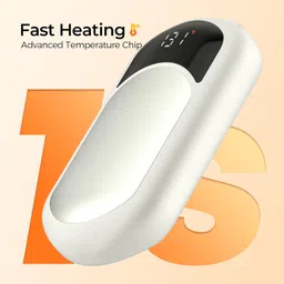 hotdot Rechargeable Hand Warmers Box, LED Display Real-Time Battery and Temperature, 2 Pack Portable Electric Hand Warmer, Men Women Gifts, Ideal for Christmas, Hunting, Camping Off-White image 3