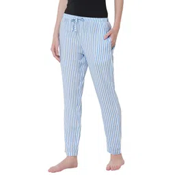 urban scottish Women's Blue Striped Lounge Pants/Pyjama Pants image 3