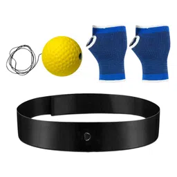 atorse ATORSE™ Boxing Reflex Ball Headband Improve Hand Eye Coordination Agility Adjustable Yellow image 1