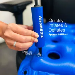 airomedic AiroWAFFLE Waffle Cushion for Pressure Sores Chair from, Inflatable Air Cushion for Pressure Relief with Pump - Blue (17.5x17.5 Inches) image 4