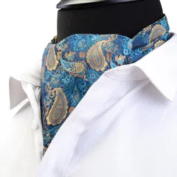 gusleson Men's Cravat Self Tie Paisley Jacquard Woven Floral Luxury Ascot image 2