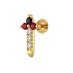 malabar gold & diamonds Yellow Gold Nose Pin for Women 22 k | 22k BIS Hallmark (916) Nose Stud for Women and Girls with Piercing image 1