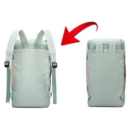 storite Nylon 46 Cm Multi Purpose Travel Duffle Bag for Women with Dry and Wet Separate Pocket, Lightweight Waterproof Backpack Carry Luggage Bag with Shoe Compartment (GreenPink, 46x23x25 cm) image 5