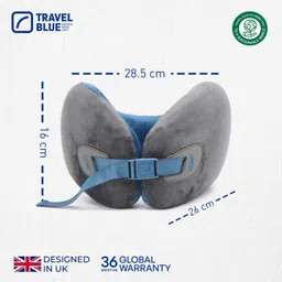 Travel Blue Infinity Travel Ergonomic Neck Pillow Enjoy uninterrupted Sleep with 360-degree Support with Luxurious Hypoallergenic Material Pillow (Blue) image 2