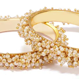shining diva Gold Plated Traditional Pearl Bangles for Women image 3
