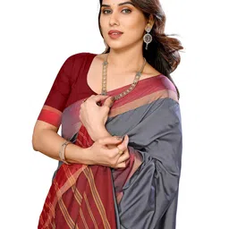 vj fashion Women Kerala Silk Blend Saree With Blouse Piece_freesize image 1