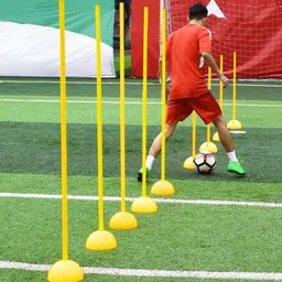 bnf® Football Sign Rod Detachable Portable with Base Soccer Agility Training Pole 1.5 Meter | Team Sports | Soccer | Training Aids image 3