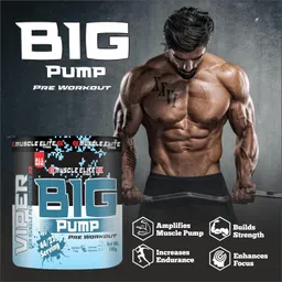 MUSCLE ELITE FITNESS Big Pump Pre Workout Supplement Serving 22/44 is prepared to boost explosive energy, strength, focus, endurance and maximum performance during workout Orange with sipper 190g image 4
