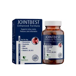 HealthBest Joint Support Supplement - 60 Glucosamine Tablets with Chondroitin, MSM, Vitamin C, D3, B12 for Joint Strength, Pain Relief & Flexibility image 1