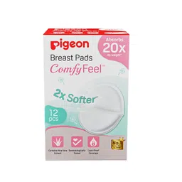 Pigeon Disposable Breast Pads,Comfy Feel,2X Softer,Gentle on Skin,Stay Dry All Day,Aloe Vera Extract,Dermatologically Test,Leak Proof Coverage, White,12 pcs image 1