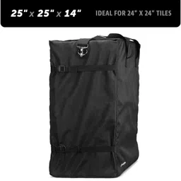 We Sell Mats Foam Interlocking Square Floor Tiles with Borders, (Each 2 x 2 Feet), 1 Carry Bag with Shoulder Strap - Black image 3