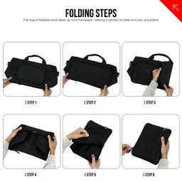 fatmug Foldable Ladies Travel Bag- Expandable Duffel - Extra Luggage Women Handbag (34L, Black) image 4