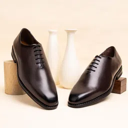 louis stitch Shoe for Man Lace-up Derby Formal Shoes | Handmade Dual Tone Patina Finish | Breathable Inner Lining | Comfortable for Business, Casual, Parties (LSSXWC) image 2