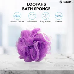 Suake Loofah for Bathing | Exfoliating Body Scrubber & Shower Sponge | For Men, Women, and Kids | With Handle Adhesive Wall Hook - Gentle and Effective Cleansing image 3
