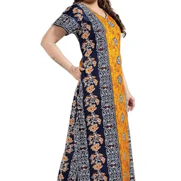 life-tale Women's Cotton Printed Maternity/Feeding Nighty with Zip image 4