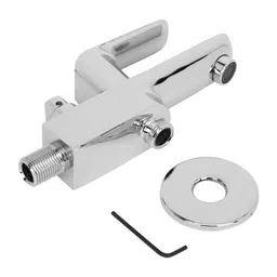 Hindware Italian Collection F400003CP Fluid 2-Way Bib Cock with Wall Flange, Brass with Chrome Finish image 5