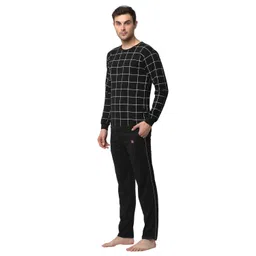 mack jonney Cotton Blend Night Suit Pajama Set for Men's with Round Neck Full Sleeve T-Shirt and Track Pant-Vj-Mns-Ttp-Group24 image 2