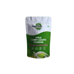 veganveda Amla curry leaves powder for hairfall | premature greying | Anti-aging 200 GM image 1