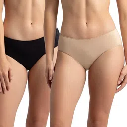 jockey 1802 Women's High Coverage Micro Modal Elastane Stretch Mid Waist Hipster with Ultrasoft Concealed Waistband (Pack of 2) image 1