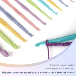 ZANOTTRA 12 pcs Lightweight Crochet Hooks (2.0mm - 10.0mm) Plastic Crochet Needles Set, Ergonomic Crochet Hook Set for Beginners, DIY Yarn Weaving Tools Knitting for Scarf Hat Socks etc.,(Multicolour) image 2