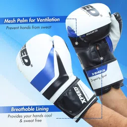 XPEED Boxing Gloves, XP2473 X-Shock Sparring Gloves for Boxing, MMA, Kickboxing, Muay Thai | Fight Boxing for Men & Women | Moulded Inner Foam | Inner Lining & Reinforced Stitching (14oz, Blue) image 5